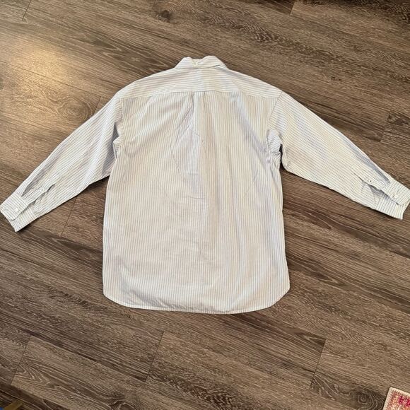 J. Crew Blue and White Stripe Relaxed Button Up - Picture 9 of 9